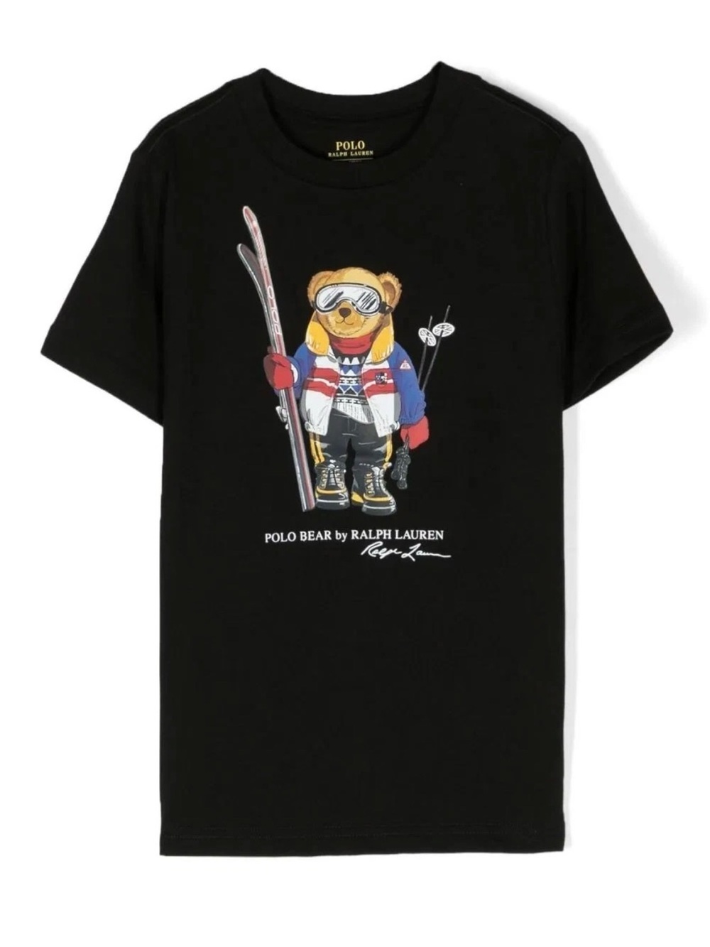 New Ralph Lauren Polo Bear Black Graphic Tee - Kids ski